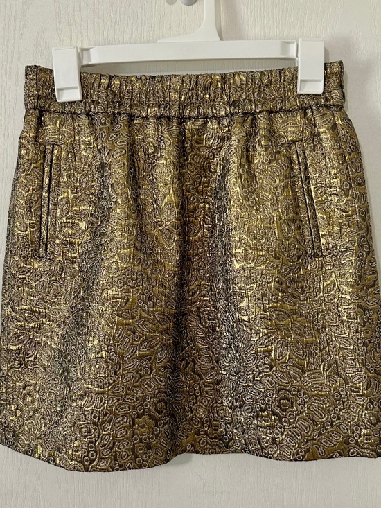 LOFT Dresses & Skirts - Skirt LOFT Gold Brocade Metallic Mini Glam Rocker